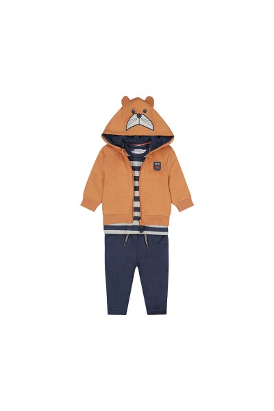 O56711-31GRA Conjunto 3 piezas Bebe niño Osito