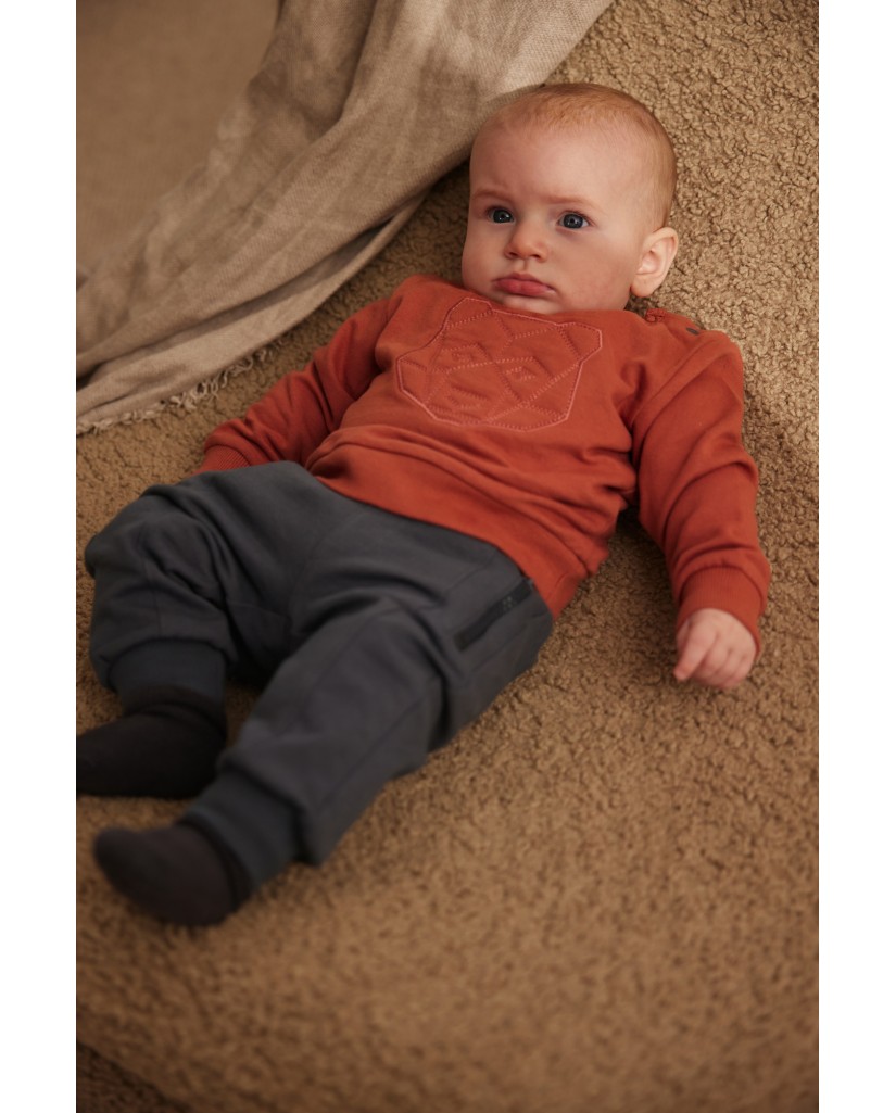 O56646652-35GRA Conjunto 2 piezas niño naranja Oso