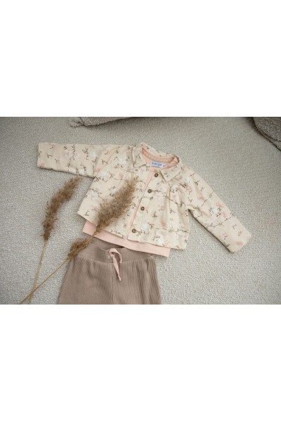 O56304-31GRA Conjunto 3 piezas Bebe niña Flores