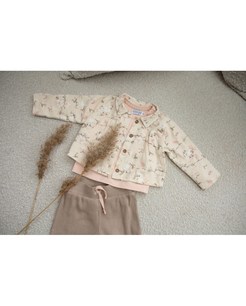 O56304-31GRA Conjunto 3 piezas Bebe niña Flores
