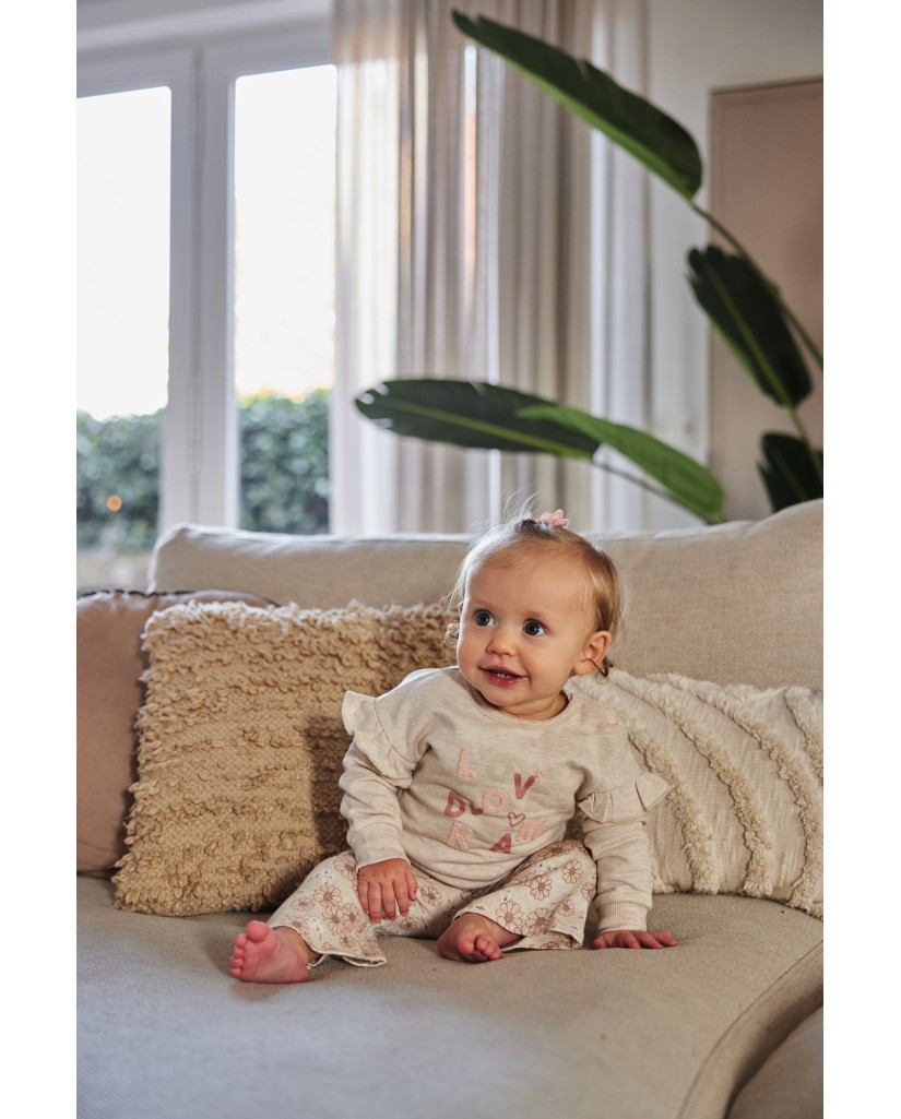 O56316317-35GRA Conjunto 2 piezas niña Flores Campana