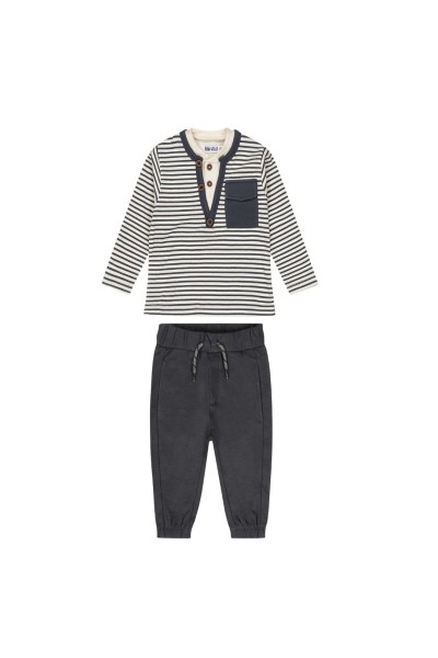 O56608613-35GRA Conjunto 2 piezas Bebe niño rayas