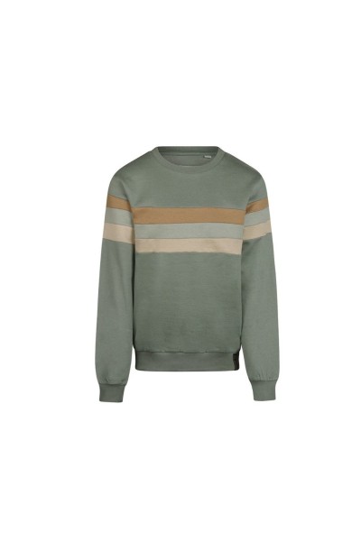 O56158-1GRA Sudadera niño verde rayas
