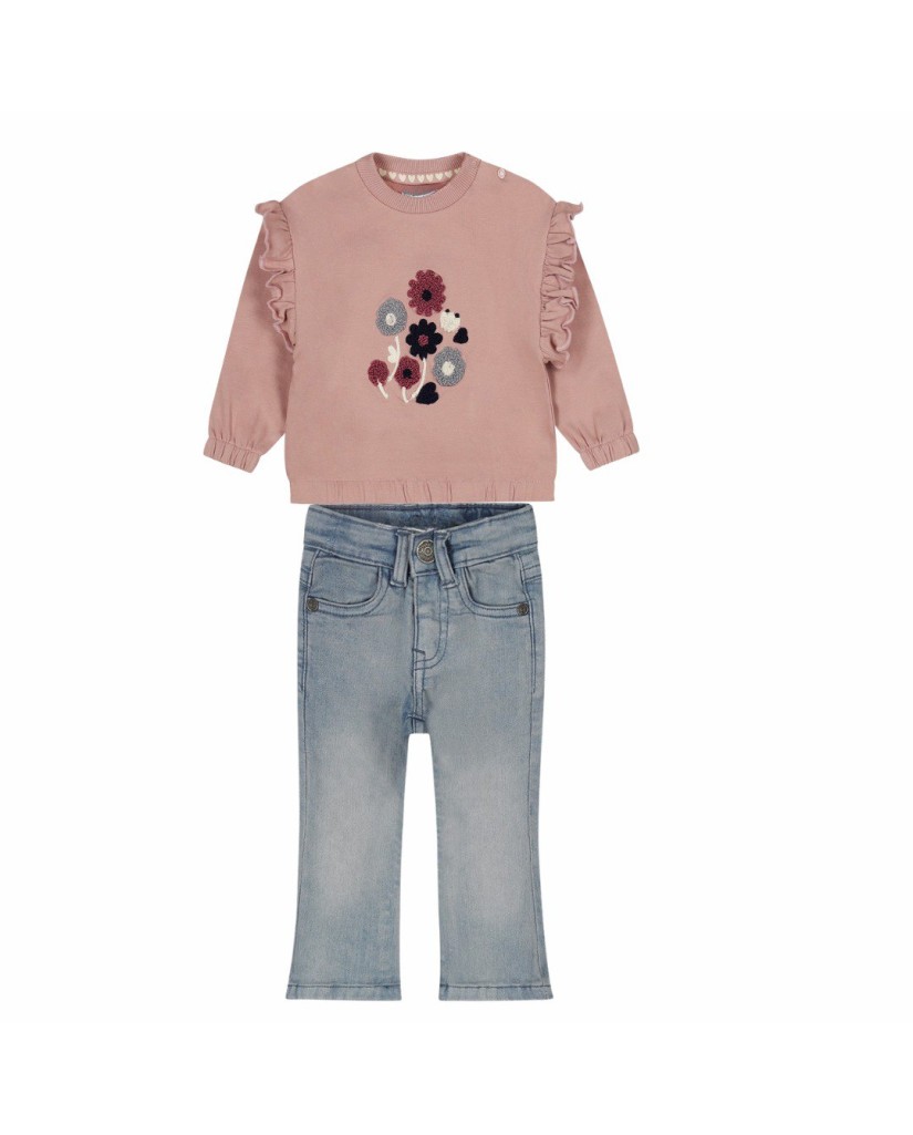 O56443489-35GRA Conjunto 2 piezas niña vaquero