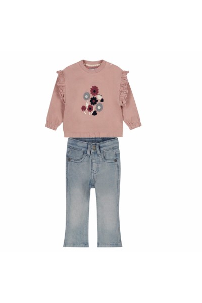 O56443489-35GRA Conjunto 2 piezas niña vaquero