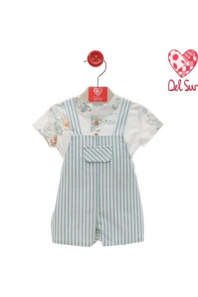0031VER-24 CONJUNTO BEBÉ RANITA A RAYAS"Familia NERJA"