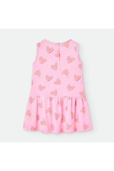 175-21 Vestido infantil infantil corazones rosa