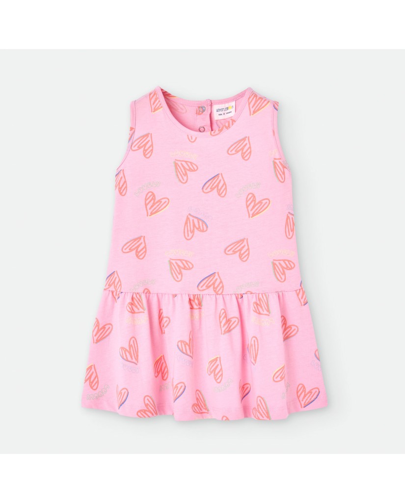 175-21 Vestido infantil infantil corazones rosa