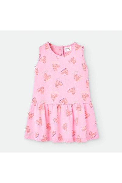 175-21 Vestido infantil infantil corazones rosa