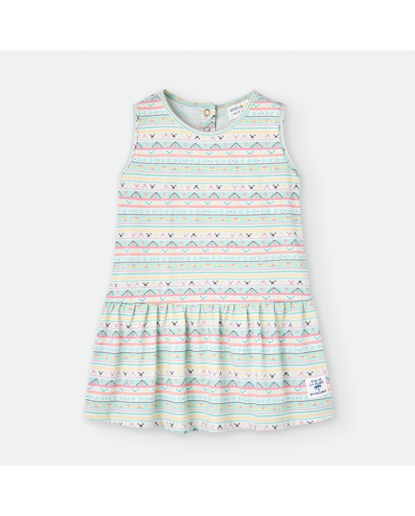 175-22 Vestido infantil colores pastel "Azteca"