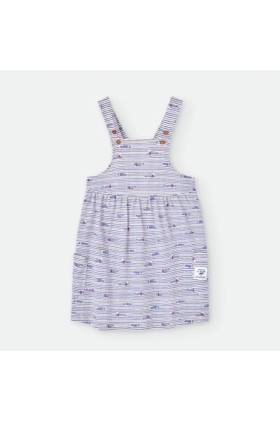 176-07 VESTIDO INFANTIL RAYAS PECES