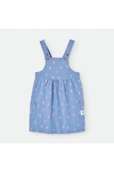 176-10 Vestido infantil azul veleros