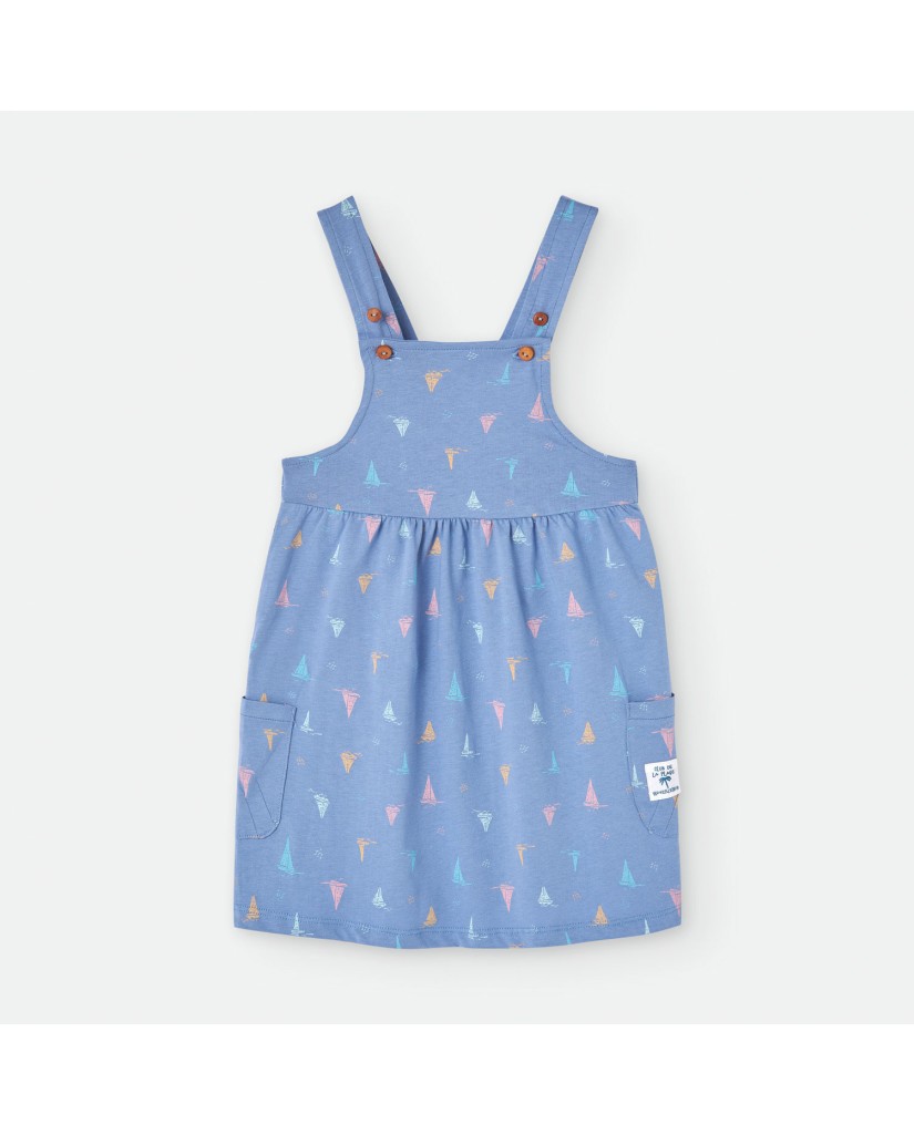 176-10 Vestido infantil azul veleros