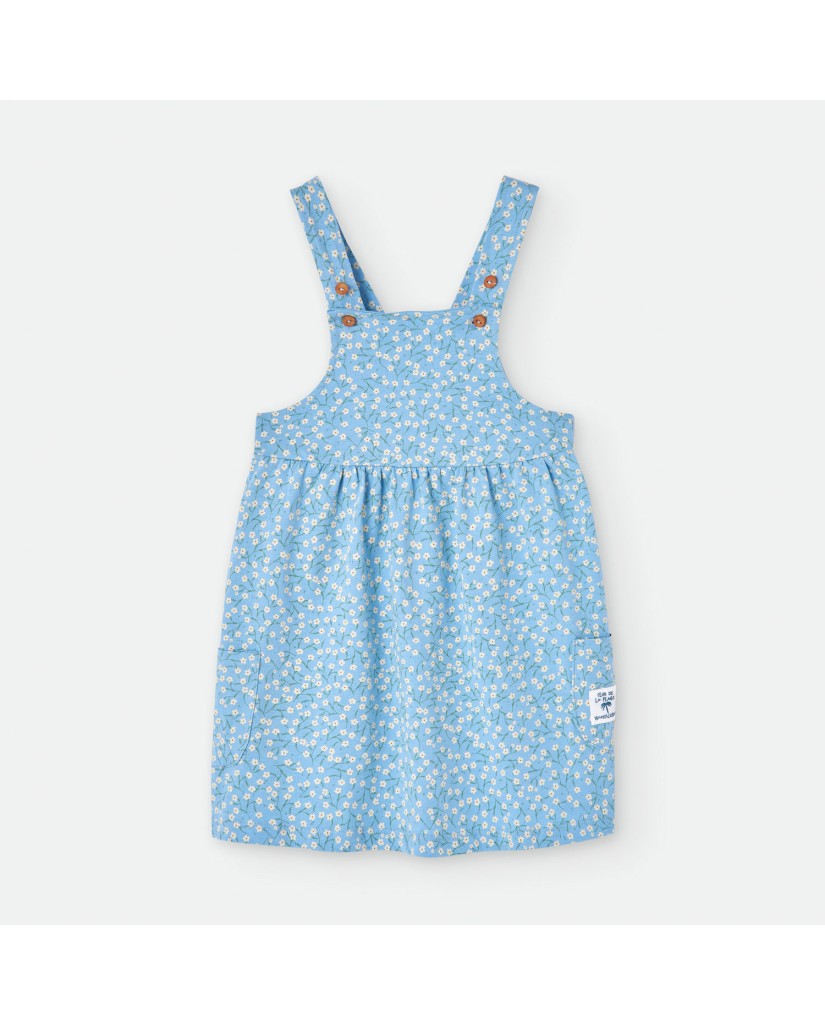 176-13 Vestido infantil azul "Florecitas"