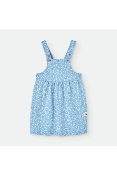 176-13 Vestido infantil azul "Florecitas"