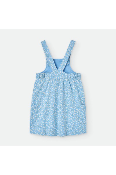176-13 Vestido infantil azul "Florecitas"