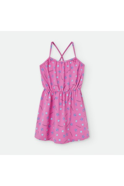 540-02 Vestido playero rosa estrellas de mar