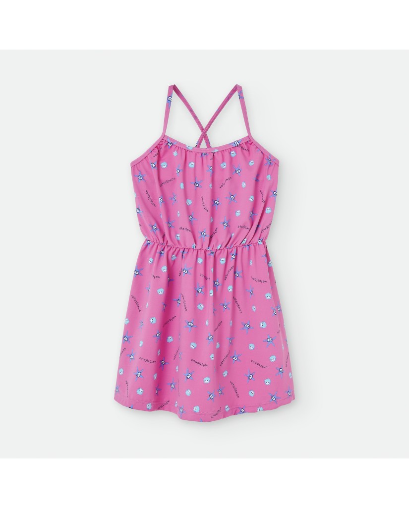 540-02 Vestido playero rosa estrellas de mar