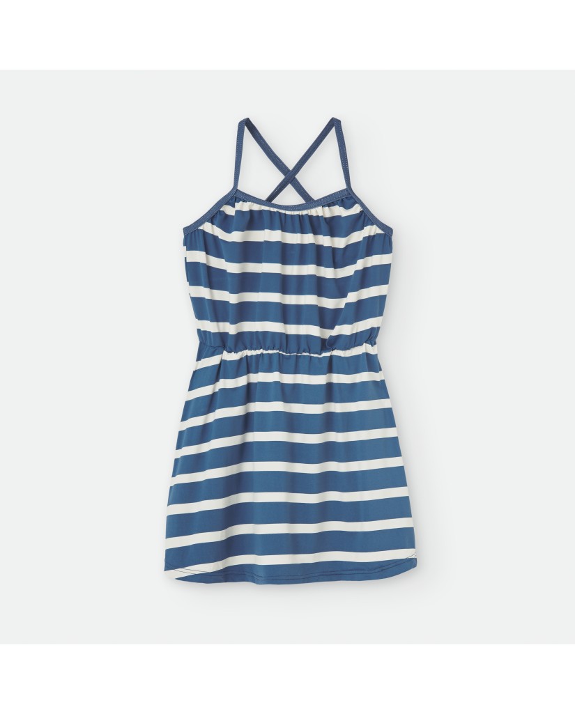 540-14 Vestido playero niña a rayas