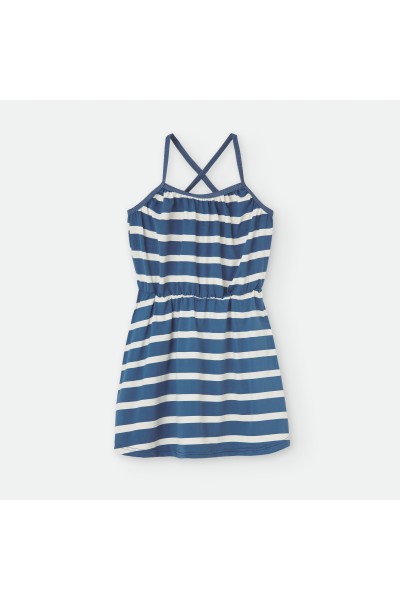 540-14 Vestido playero niña a rayas