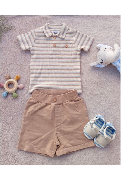 P54552-31 Conjunto 2 piezas niño polo rayas