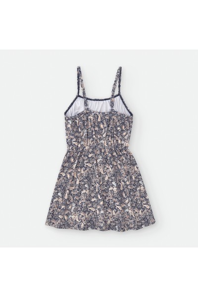 740-09 Vestido playero niña estampado flores