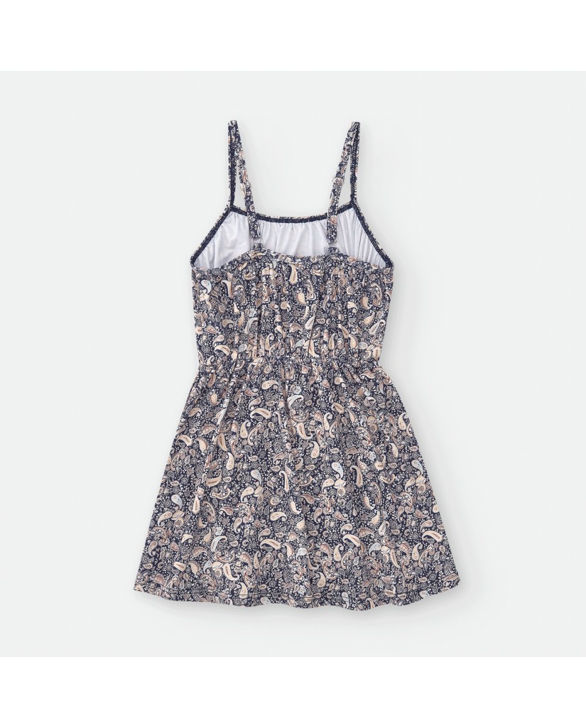 740-09 Vestido playero niña estampado flores