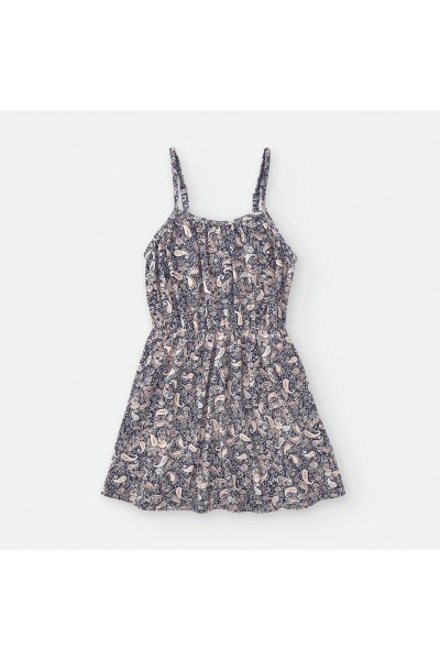 740-09 Vestido playero niña estampado flores