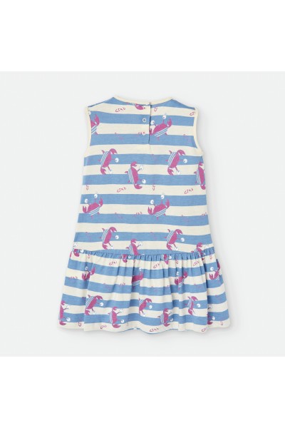 780-03 Vestido infantil a rayas cangrejos