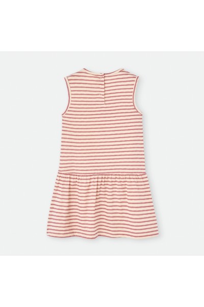 780-04 Vestido infantil a rayas plátano Waterlemon