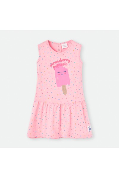 780-77 Vestido infantil rosa helado
