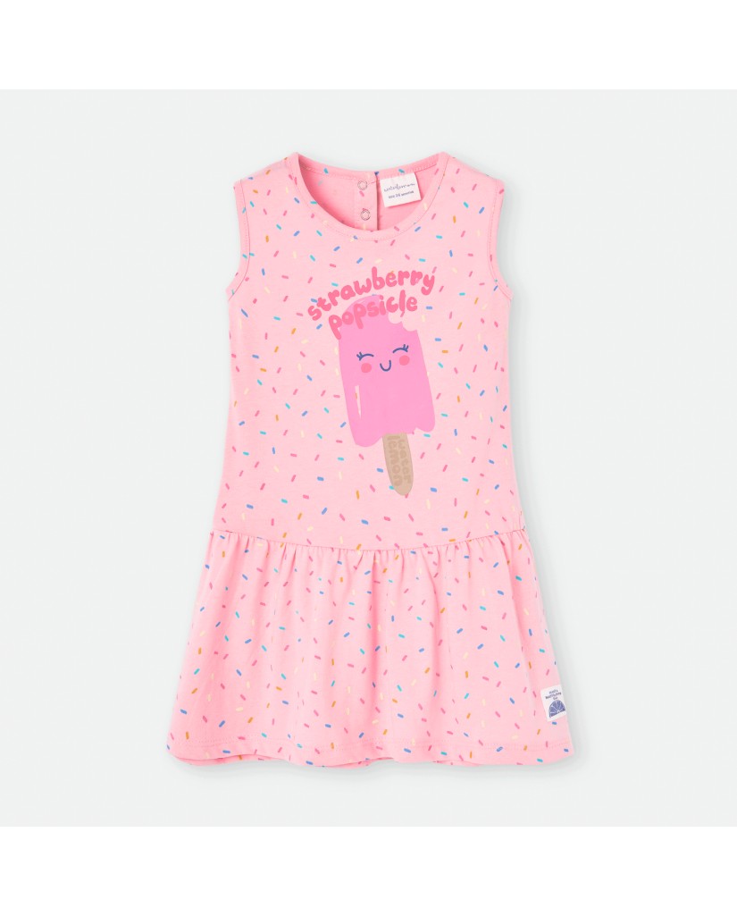 780-77 Vestido infantil rosa helado