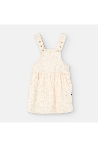 781-01 Vestido infantil beig puntitos