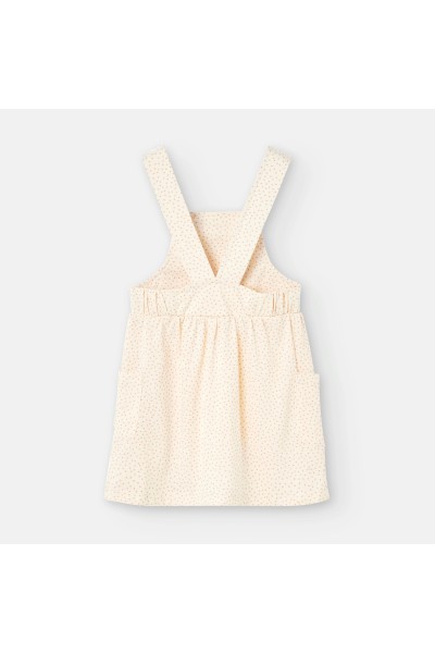 781-01 Vestido infantil beig puntitos