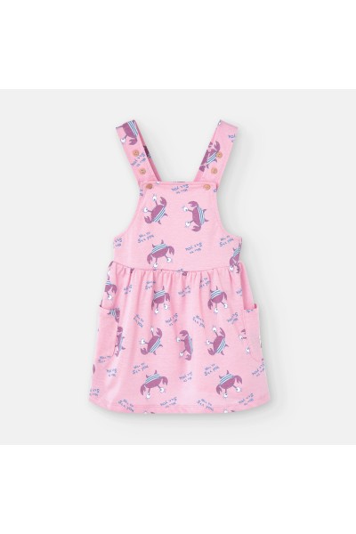 781-03 Vestido infantil rosa cangrejos
