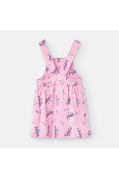 781-03 Vestido infantil rosa cangrejos