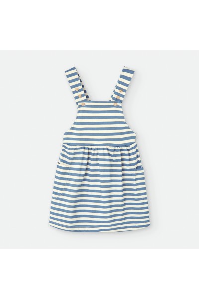 781-12 Vestido infantil a rayas marinero
