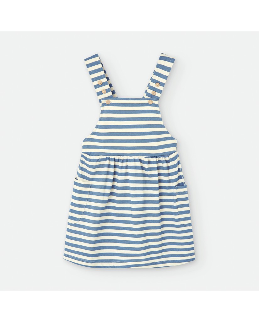 781-12 Vestido infantil a rayas marinero
