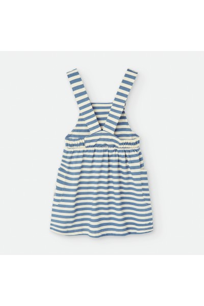781-12 Vestido infantil a rayas marinero