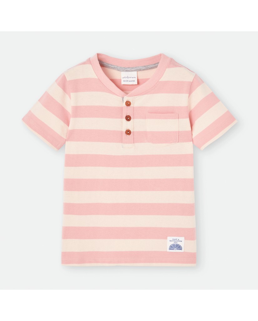 860-01 Camiseta niño a rayas pastel