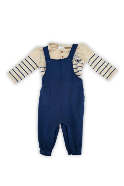 6515-40G Mono + Camiseta a rayas Bebé