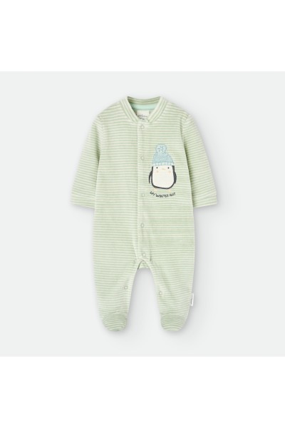 6106 PELELE BEBE RAYAS PINGÜINO
