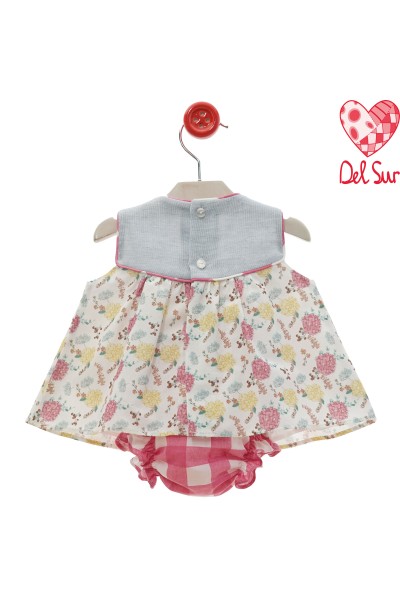 0071VER-24 Vestido y braguita bebé flores "Familia BOLONIA"