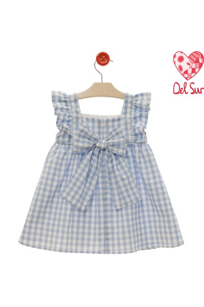 0560VER-24 VESTIDO INFANTIL CUADROS AZUL "Familia LEVANTE"