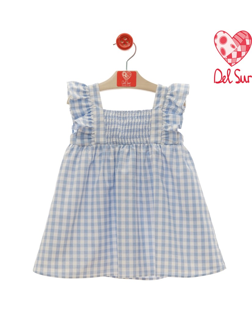0560VER-24 VESTIDO INFANTIL CUADROS AZUL "Familia LEVANTE"