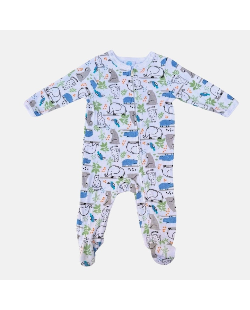 HS2303365 Pelele bebé manga larga jungla blanco