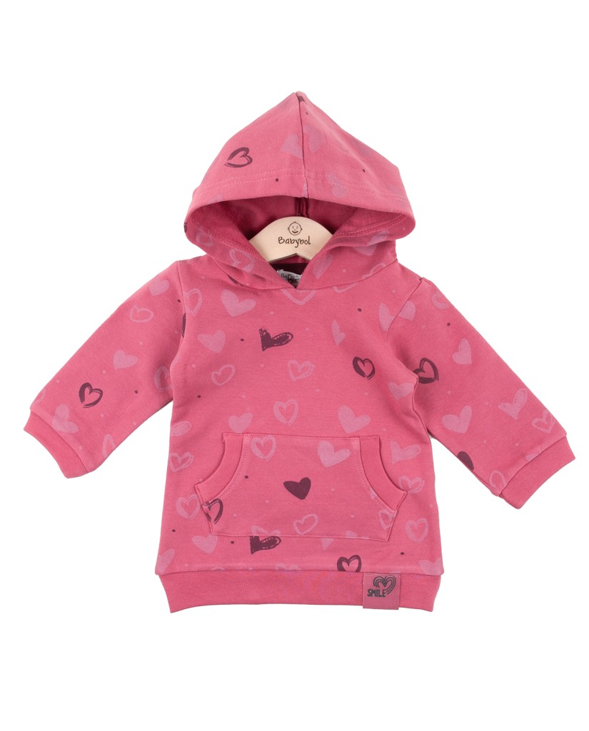 231043 VESTIDO SUDADERA FUCSIA CORAZONES Babybol