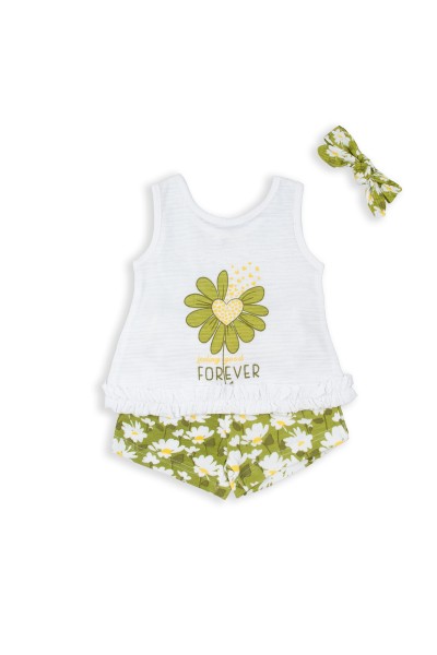 151021 CONJUNTO 2 PIEZAS+CINTA VERDE MARGARITA