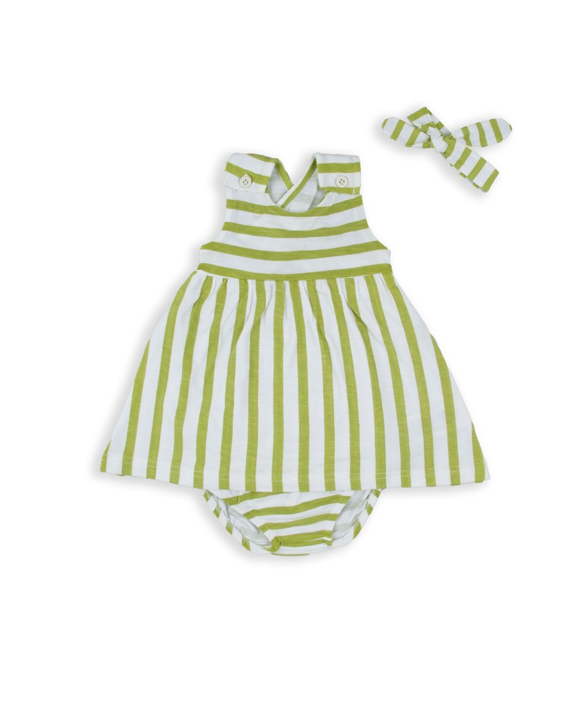 151020 VESTIDO+BRAGA+CINTA RAYAS VERDE BABYBOL