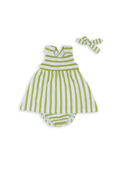 151020 VESTIDO+BRAGA+CINTA RAYAS VERDE BABYBOL